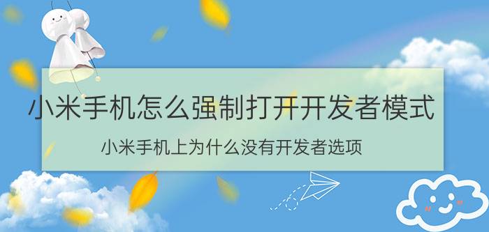 小米手机怎么强制打开开发者模式 小米手机上为什么没有开发者选项？